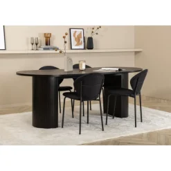 Bianca Ovalt spisebordssæt - Sort