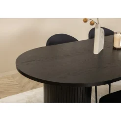 Bianca Ovalt spisebordssæt - Sort