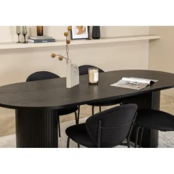 Bianca Ovalt spisebordssæt - Sort