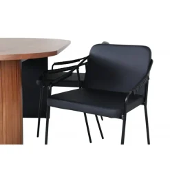 Bianca Ovalt spisebordssæt - Sort og Natur