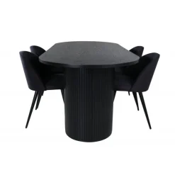 Bianca Ovalt spisebordssæt - Sort