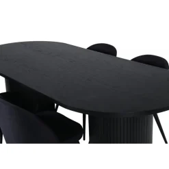 Bianca Ovalt spisebordssæt - Sort
