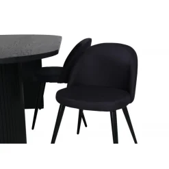 Bianca Ovalt spisebordssæt - Sort