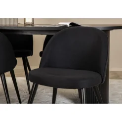 Bianca Ovalt spisebordssæt - Sort