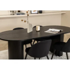 Bianca Ovalt spisebordssæt - Sort
