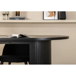 Bianca Ovalt spisebordssæt - Sort