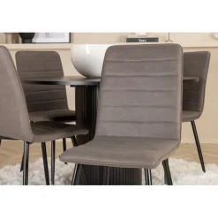 Bianca Rund Spisebordsæt - Sort og Grå