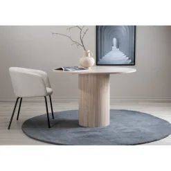 Bianca Rundt spisebord - Sort og Hvid