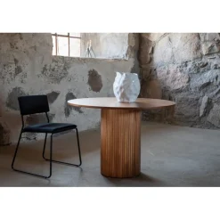 Bianca Rundt spisebord - Sort og Valnød