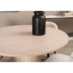 Bianca Rundt Spisebordssæt - Beige og Sort