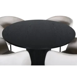 Bianca Rundt Spisebordssæt - Beige og Sort