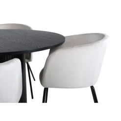 Bianca Rundt Spisebordssæt - Beige og Sort