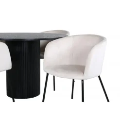 Bianca Rundt Spisebordssæt - Beige og Sort