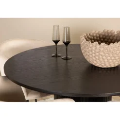 Bianca Rundt Spisebordssæt - Beige og Sort