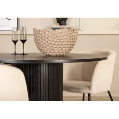 Bianca Rundt Spisebordssæt - Beige og Sort