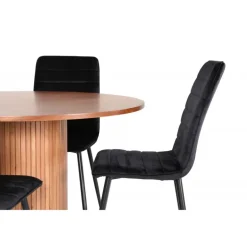 Bianca Rundt Spisebordssæt - Sort og Natur