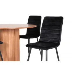 Bianca Rundt Spisebordssæt - Sort og Natur