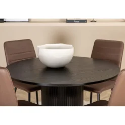 Bianca Rundt Spisebordssæt - Sort og Brun