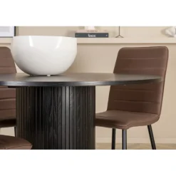 Bianca Rundt Spisebordssæt - Sort og Brun