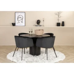 Bianca Rundt Spisebordssæt - Sort