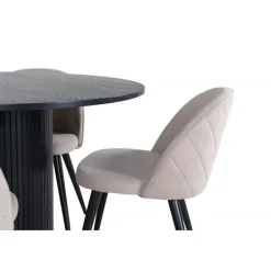 Bianca Rundt Spisebordssæt - Beige og Sort