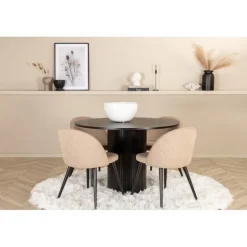 Bianca Rundt Spisebordssæt - Beige og Sort