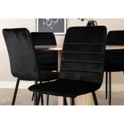 Bianca Rundt Spisebordssæt - Sort, Natur og Hvid