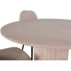 Bianca Rundt Spisebordssæt - Beige og Sort