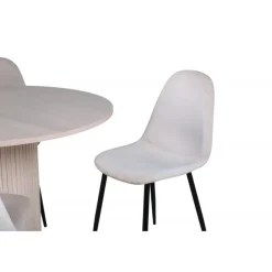 Bianca Rundt Spisebordssæt - Beige og Sort