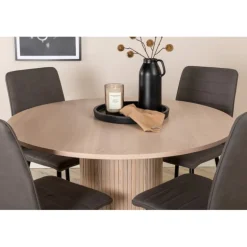 Bianca Rundt Spisebordssæt - Sort, Grå, Natur og Hvid