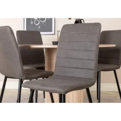 Bianca Rundt Spisebordssæt - Sort, Grå, Natur og Hvid