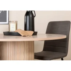 Bianca Rundt Spisebordssæt - Sort, Grå, Natur og Hvid