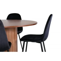 Bianca Rundt Spisebordssæt - Sort og Natur