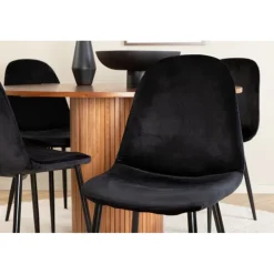 Bianca Rundt Spisebordssæt - Sort og Natur