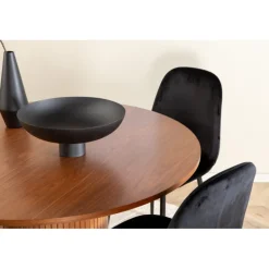 Bianca Rundt Spisebordssæt - Sort og Natur