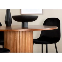 Bianca Rundt Spisebordssæt - Sort og Natur