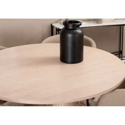 Bianca Rundt Spisebordssæt - Beige og Sort