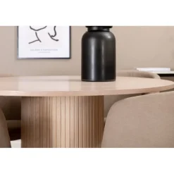 Bianca Rundt Spisebordssæt - Beige og Sort