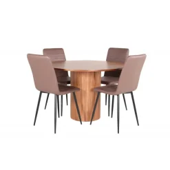 Bianca Rundt Spisebordssæt - Sort og Brun og - Natur