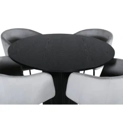 Bianca Rundt Spisebordssæt - Sort og Lysegrå