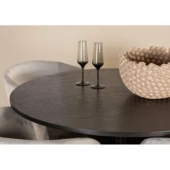 Bianca Rundt Spisebordssæt - Sort og Lysegrå