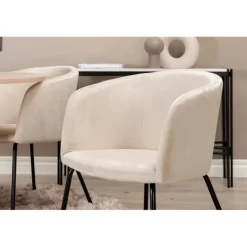 Bianca Rundt Spisebordssæt - Beige og Sort