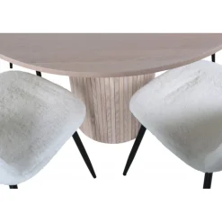 Bianca Rundt Spisebordssæt - Sort og Hvid