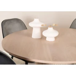 Bianca Rundt Spisebordssæt - Sort, Lysegrå, Natur og Hvid