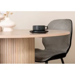 Bianca Rundt Spisebordssæt - Sort, Lysegrå, Natur og Hvid