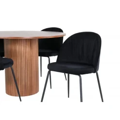 Bianca Rundt Spisebordssæt - Sort og Natur