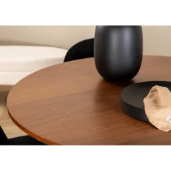 Bianca Rundt Spisebordssæt - Sort og Natur