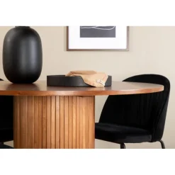 Bianca Rundt Spisebordssæt - Sort og Natur