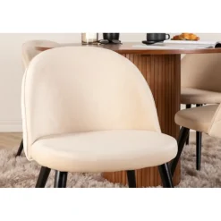 Bianca Rundt Spisebordssæt - Beige, Sort og Natur