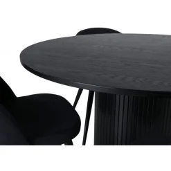 Bianca Rundt Spisebordssæt - Sort